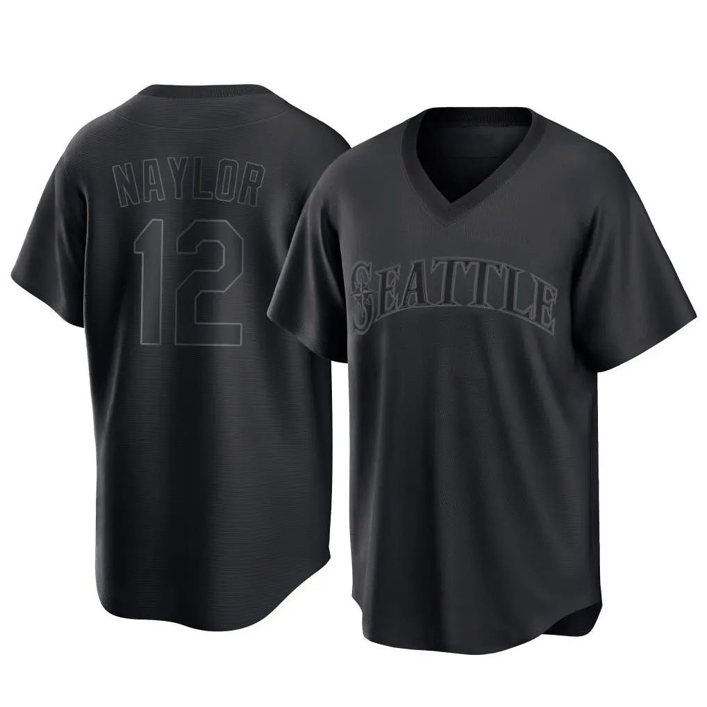 Vanessashop  S.Mariners #12 Josh Naylor Player Black Replica Fashion T-shirt Stitched Jerseys