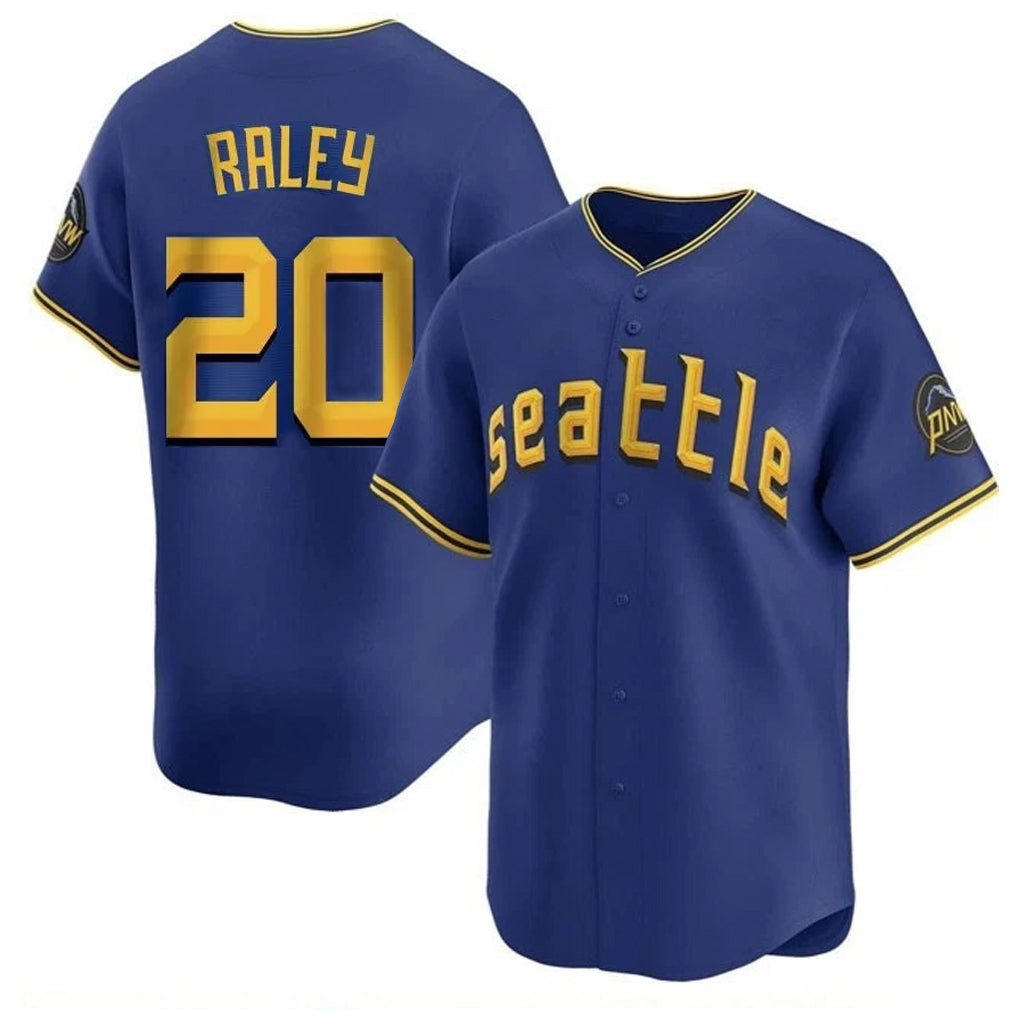 Vanessashop  S.Mariners #20 Luke Raley Player Royal City Connect Home Limited Stitched Jerseys