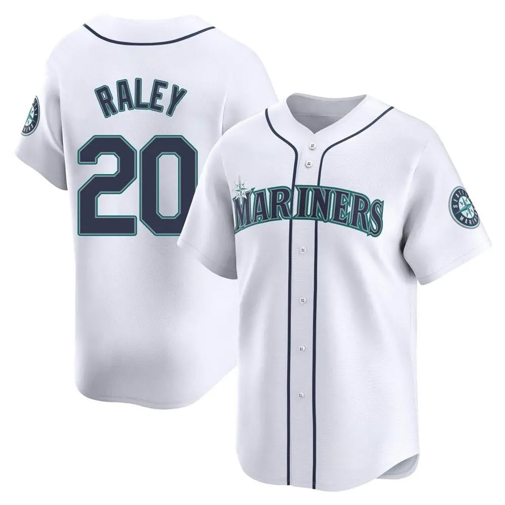 Vanessashop  S.Mariners #20 Luke Raley Player White Home Limited Stitched Jerseys