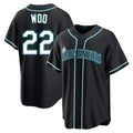Vanessashop  S.Mariners #22 Bryan Woo Player Black Fashion Home Limited Stitched Jerseys