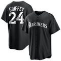 Vanessashop  S.Mariners #24 Ken Griffey Jr Player Black Home Limited Stitched Jerseys