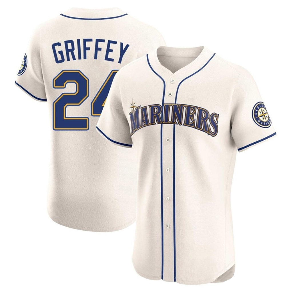Vanessashop  S.Mariners #24 Ken Griffey Jr Player Cream Home Limited Elite Stitched Jerseys