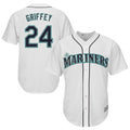 Vanessashop  S.Mariners #24 Ken Griffey Jr Player White Cool Base Home Game Stitched Jerseys