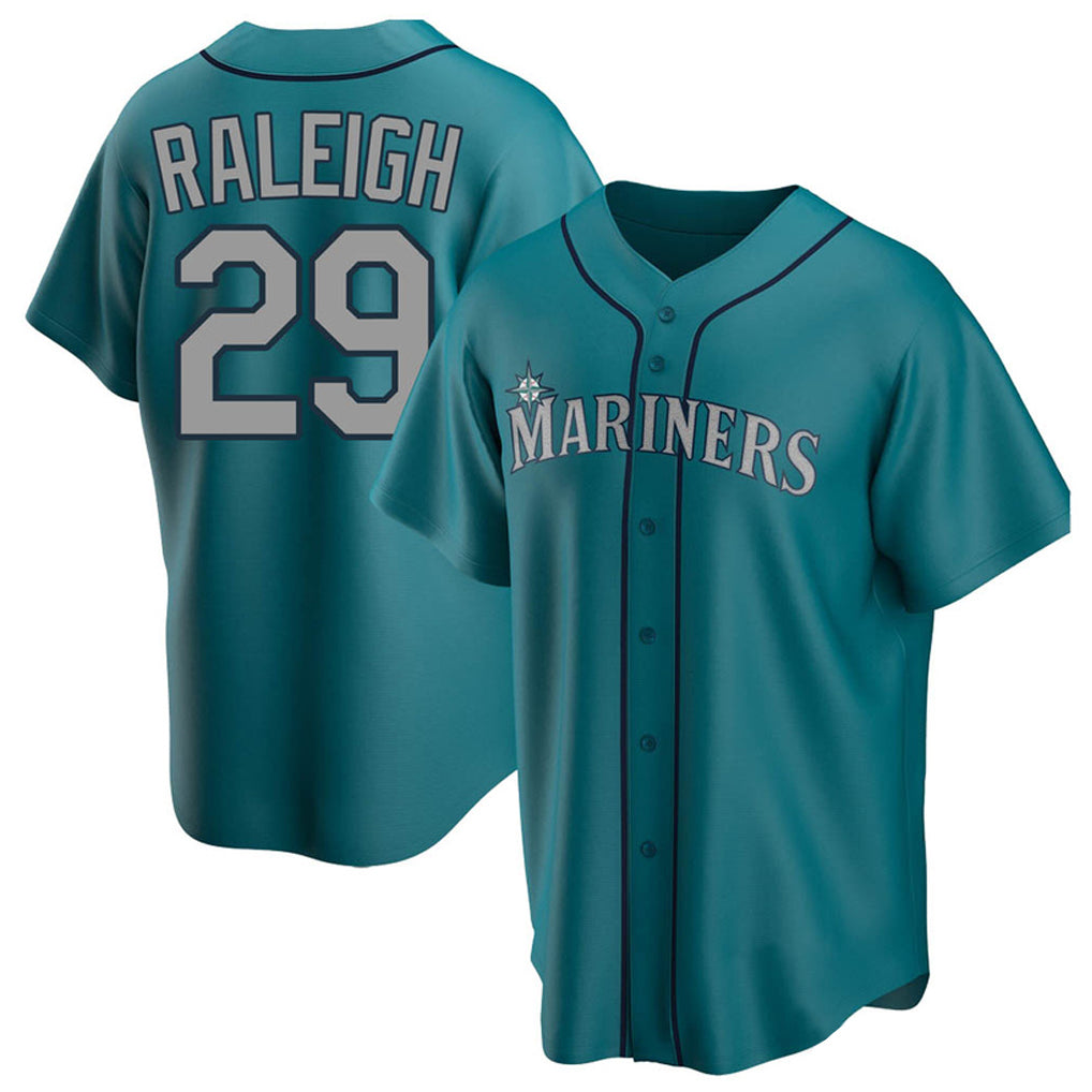 Vanessashop  S.Mariners #29 Cal Raleigh Player Teal Home Game Stitched Jerseys