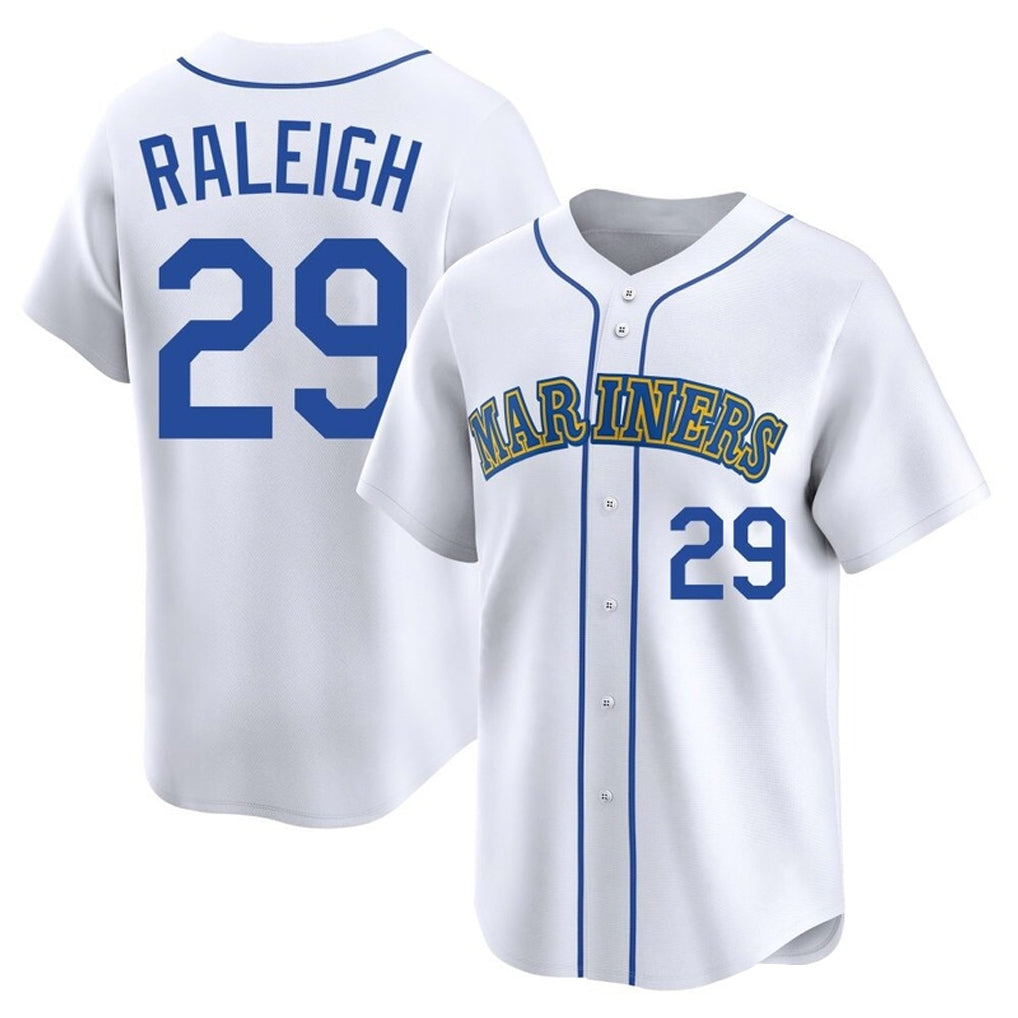 Vanessashop  S.Mariners #29 Cal Raleigh Player White Pitch Fashion Game Stitched Jerseys