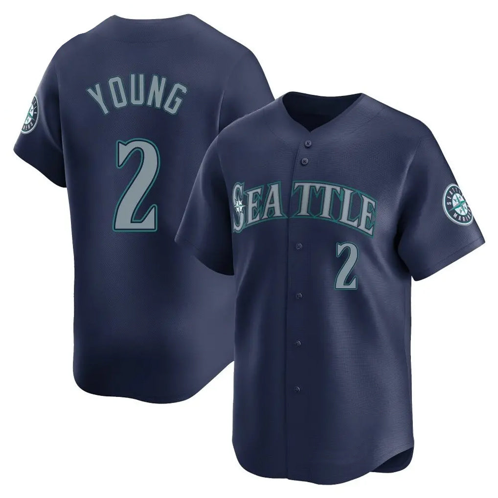 Vanessashop  S.Mariners #2 Cole Young Player Navy Home Limited Stitched Jerseys