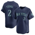 Vanessashop  S.Mariners #2 Cole Young Player Navy Home Limited Stitched Jerseys