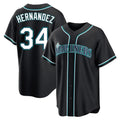 Vanessashop  S.Mariners #34 Felix Hernandez Player Black Fashion Home Limited Stitched Jerseys