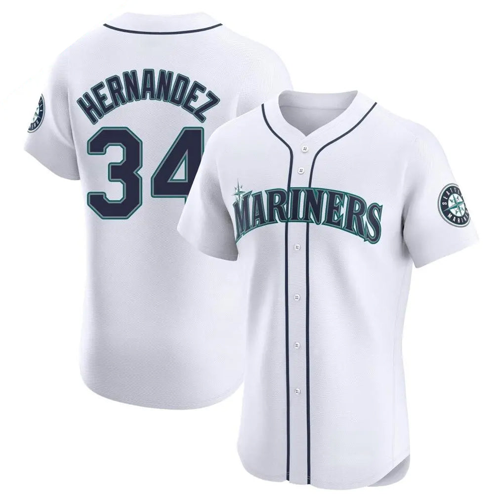 Vanessashop  S.Mariners #34 Felix Hernandez Player White Home Limited Elite Stitched Jerseys