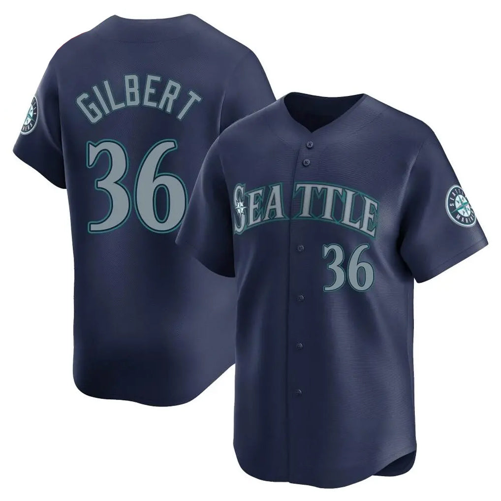 Vanessashop  S.Mariners #36 Logan Gilbert Player Navy Home Limited Stitched Jerseys
