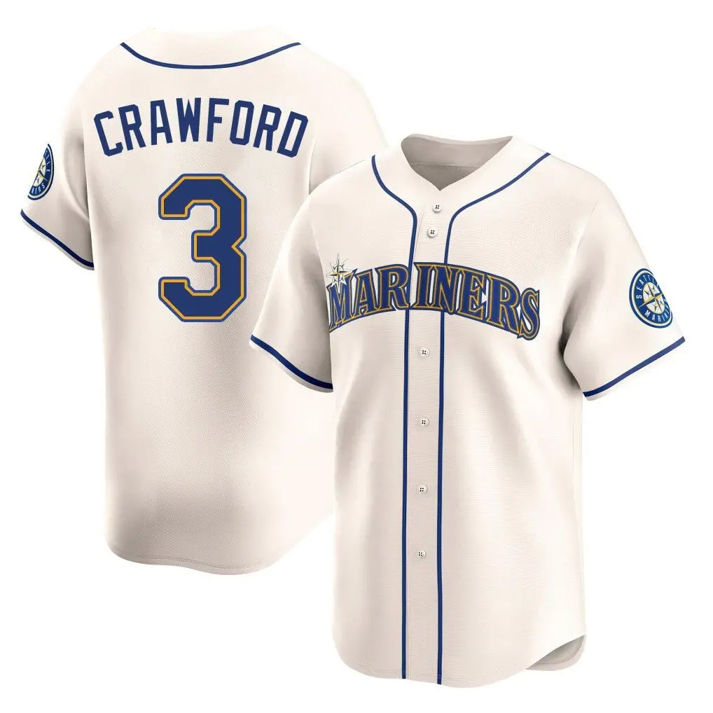 Vanessashop  S.Mariners #3 J.P. Crawford Player Cream Home Limited Stitched Jerseys