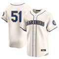 Vanessashop  S.Mariners #51 Ichiro Suzuki Player Cream Home Limited Stitched Jerseys