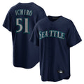 Vanessashop  S.Mariners #51 Ichiro Suzuki Player Navy Home Game Stitched Jerseys