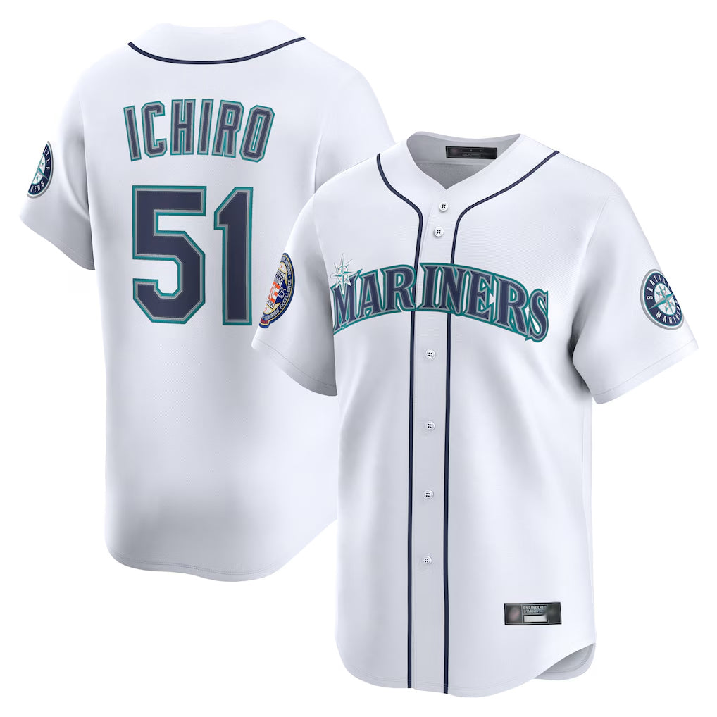 Vanessashop  S.Mariners #51 Ichiro Suzuki Player White 2025 National Hall of Fame Home Limited Stitched Jerseys