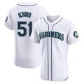 Vanessashop  S.Mariners #51 Ichiro Suzuki Player White Home Limited Elite Stitched Jerseys