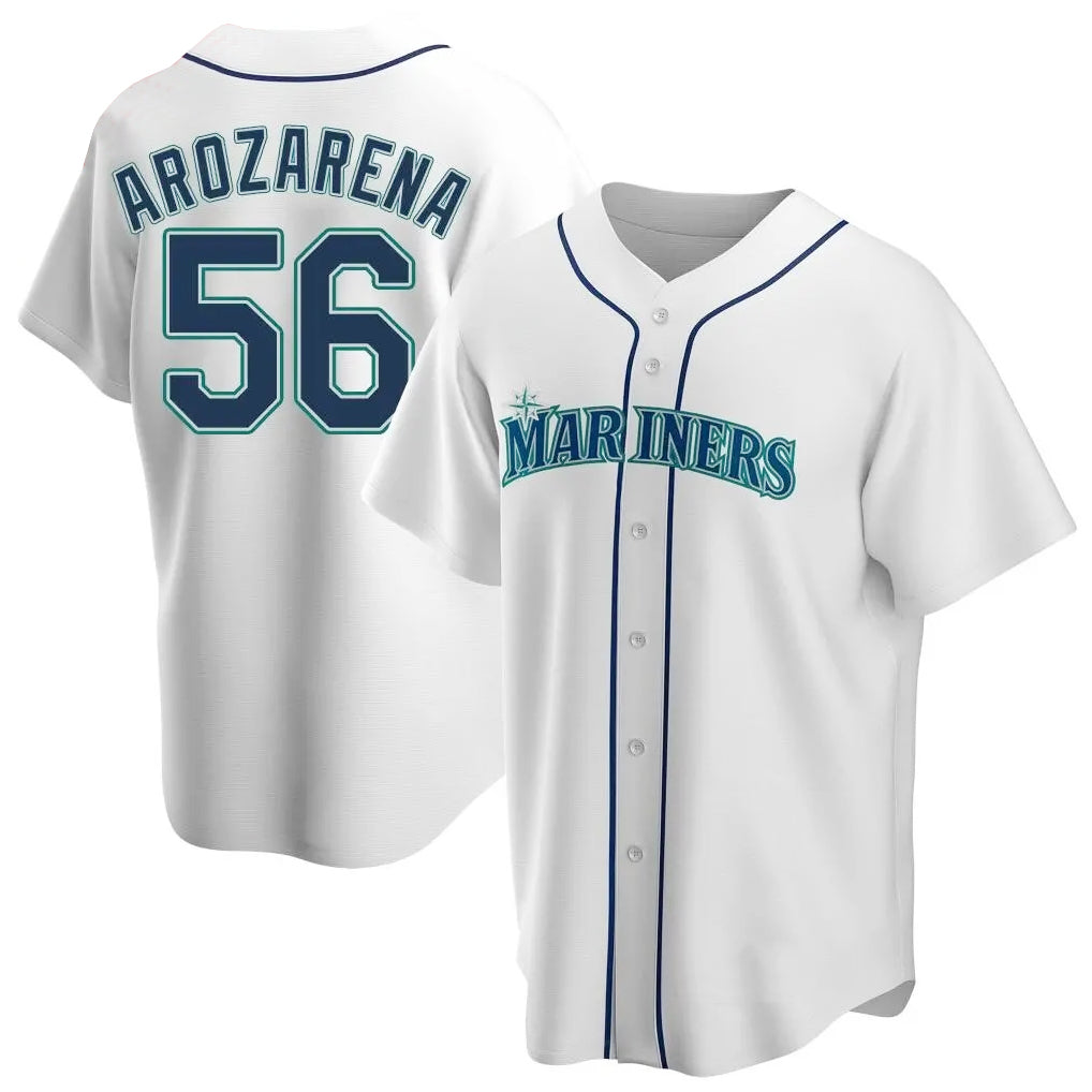 Vanessashop  S.Mariners #56 Randy Arozarena Player White Home Game Stitched Jerseys
