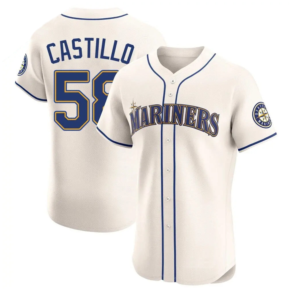 Vanessashop  S.Mariners #58 Luis Castillo Player Cream Home Limited Elite Stitched Jerseys