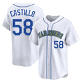 Vanessashop  S.Mariners #58 Luis Castillo Player White Throwback Cooperstown Collection Limited Game Stitched Jerseys