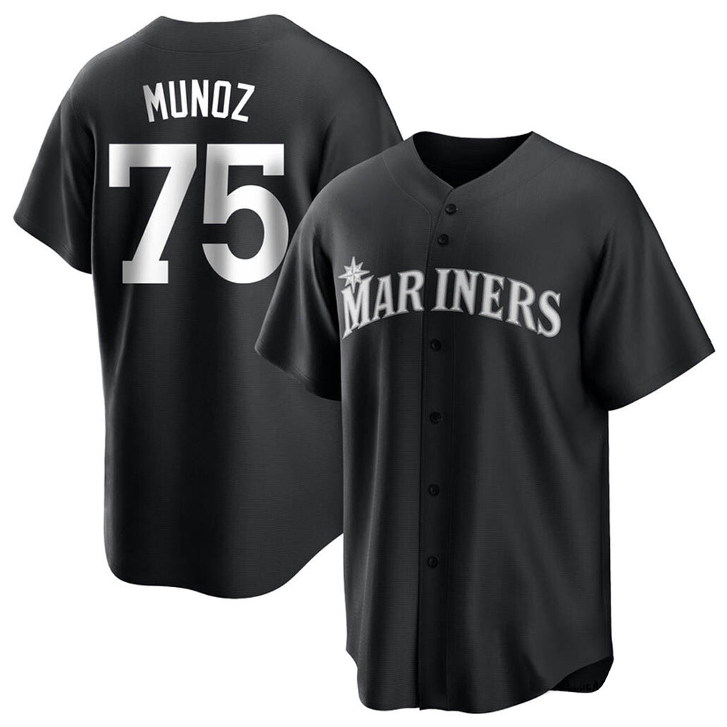 Vanessashop  S.Mariners #75 Andres Munoz Player Black Home Limited Stitched Jerseys