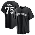 Vanessashop  S.Mariners #75 Andres Munoz Player Black Home Limited Stitched Jerseys