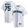 Vanessashop  S.Mariners #75 Andres Munoz Player White Home Game Stitched Jerseys