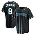 Vanessashop  S.Mariners #8 Dominic Canzone Player Black Fashion Home Limited Stitched Jerseys