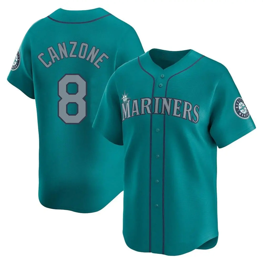 Vanessashop  S.Mariners #8 Dominic Canzone Player Teal Home Limited Stitched Jerseys