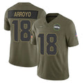 vanessashop S.Seahawks #18 Elijah Arroyo Player Olive 2025 Salute To Service Limited Home Game Stitched Jerseys