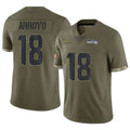 vanessashop S.Seahawks #18 Elijah Arroyo Player Olive Limited Salute To Service Home Game Stitched Jerseys