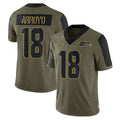 vanessashop S.Seahawks #18 Elijah Arroyo Player Olive Salute To Service Limited Game Stitched Jerseys
