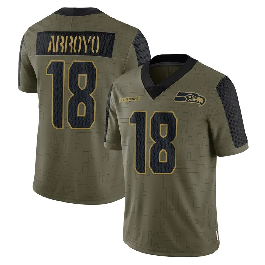 vanessashop S.Seahawks #18 Elijah Arroyo Player Olive Salute To Service Limited Game Stitched Jerseys