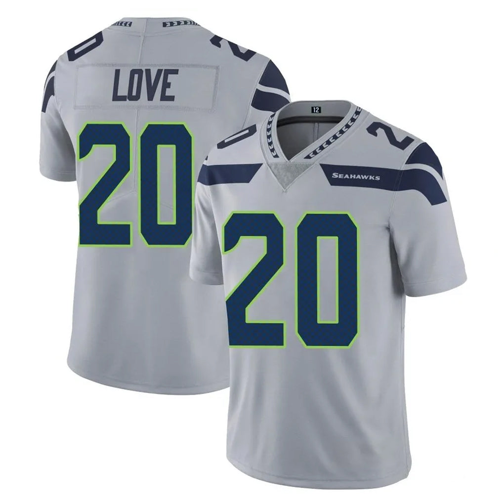 vanessashop S.Seahawks #20 Julian Love Player Gray Limited Vapor Untouchable Home Game Stitched Jerseys