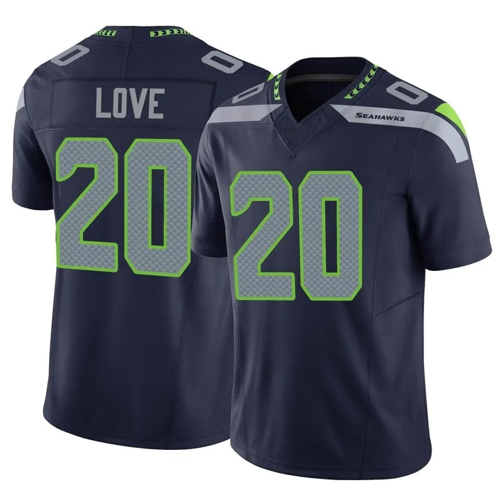 vanessashop S.Seahawks #20 Julian Love Player Navy Limited Vapor F.U.S.E. Home Game Stitched Jerseys