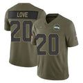 vanessashop S.Seahawks #20 Julian Love Player Olive 2025 Salute To Service Limited Home Game Stitched Jerseys