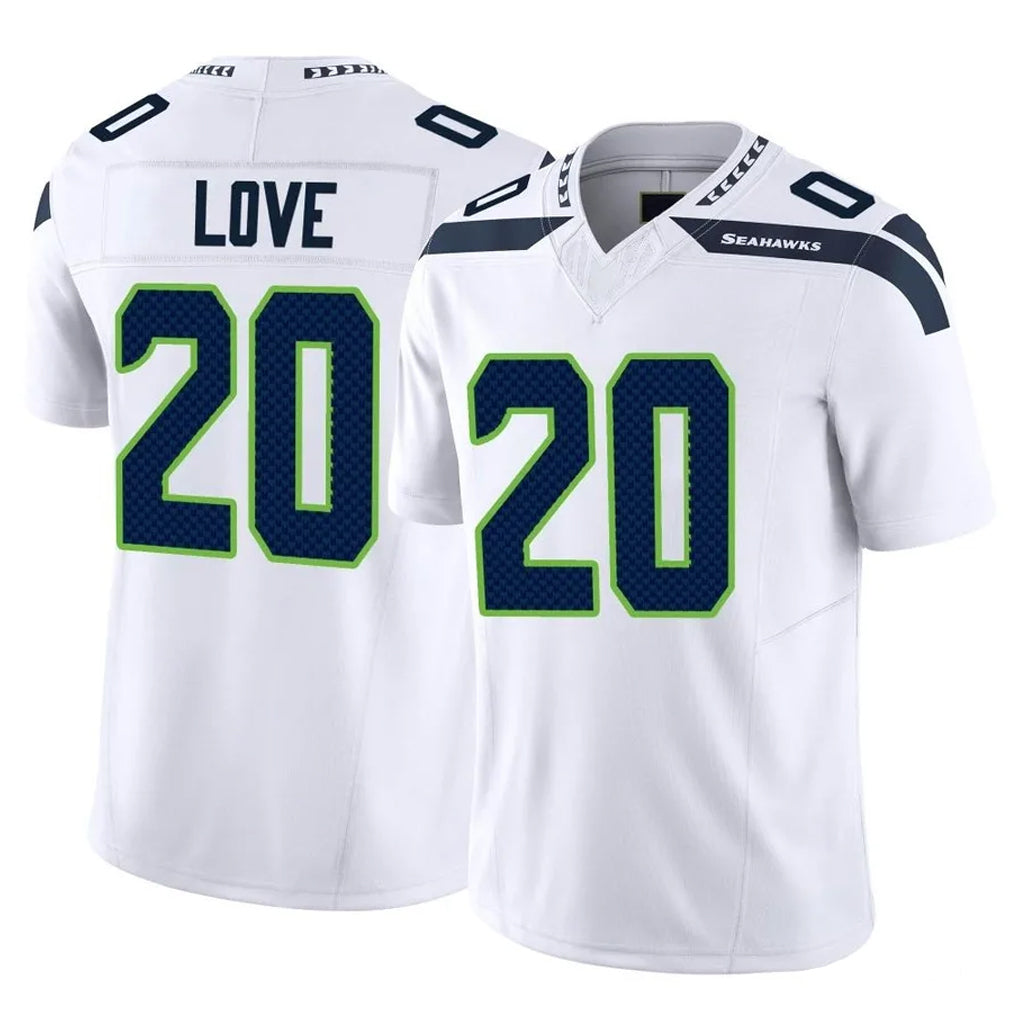 vanessashop S.Seahawks #20 Julian Love Player White Limited Vapor F.U.S.E. Home Game Stitched Jerseys