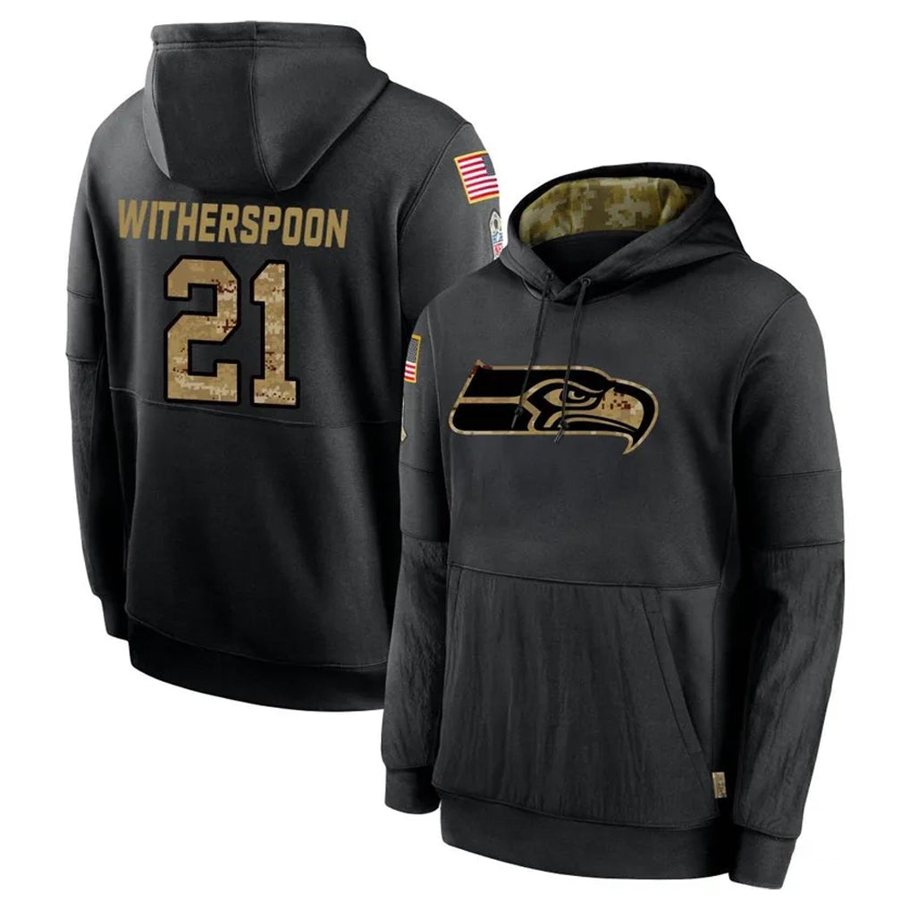 vanessashop S.Seahawks #21 Devon Witherspoon Player Black Salute to Service Hoodies Limited Game Stitched Jerseys