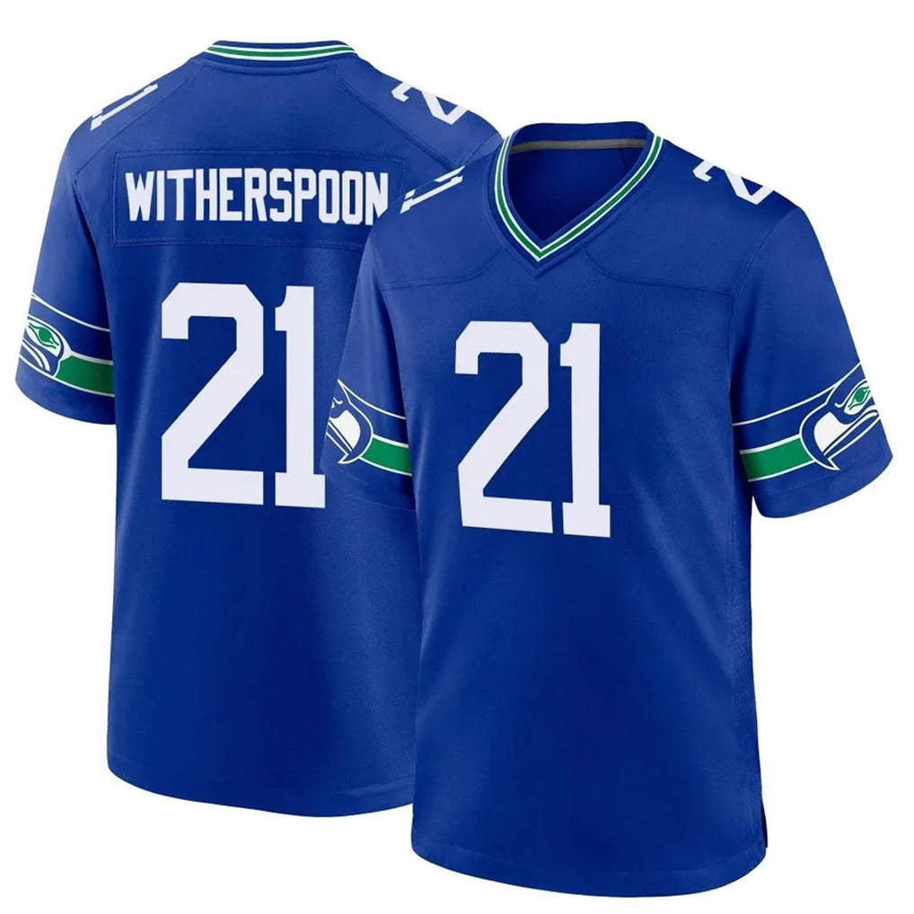 vanessashop S.Seahawks #21 Devon Witherspoon Player Royal Throwback Home Game Stitched Jerseys