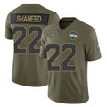 vanessashop S.Seahawks #22 Rashid Shaheed Player Olive 2025 Salute To Service Limited Home Game Stitched Jerseys
