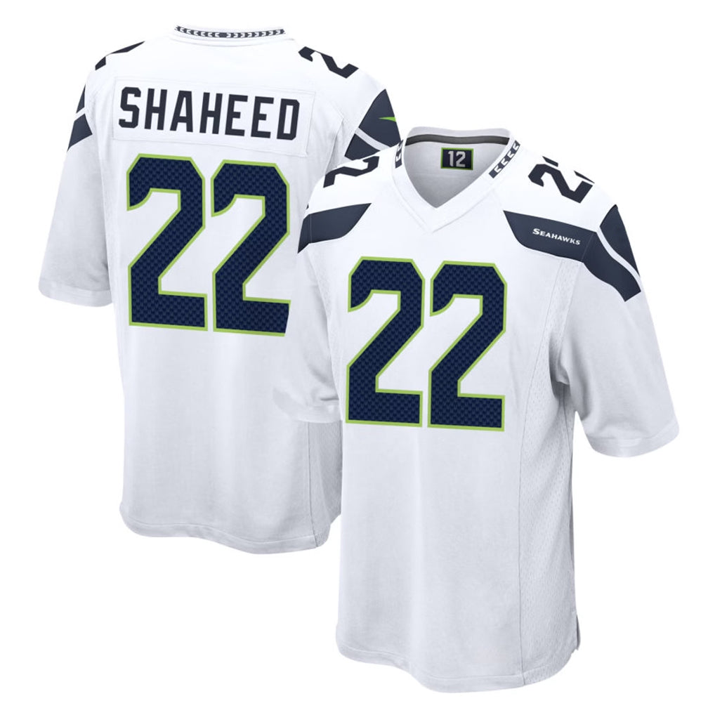 vanessashop S.Seahawks #22 Rashid Shaheed Player White Home Game Stitched Jerseys