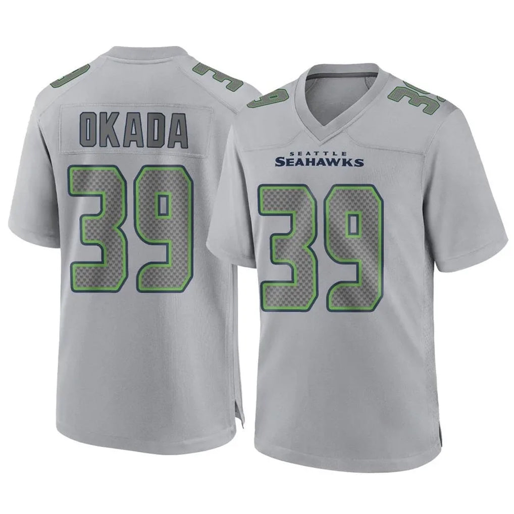 vanessashop S.Seahawks #39 Ty Okada Player Gray Atmosphere Fashion Home Game Stitched Jerseys