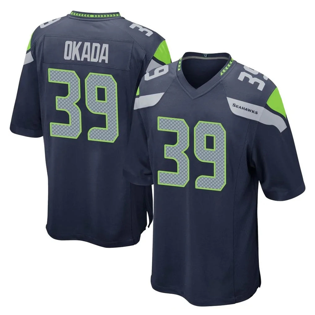 vanessashop S.Seahawks #39 Ty Okada Player Navy Home Game Stitched Jerseys