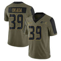 vanessashop S.Seahawks #39 Ty Okada Player Olive Salute To Service Limited Game Stitched Jerseys
