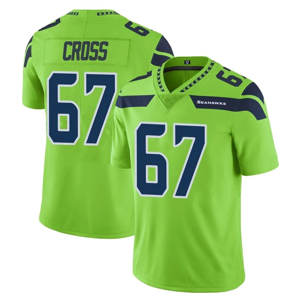 vanessashop S.Seahawks #67 Charles Cross Player Green Limited Color Rush Home Game Stitched Jerseys