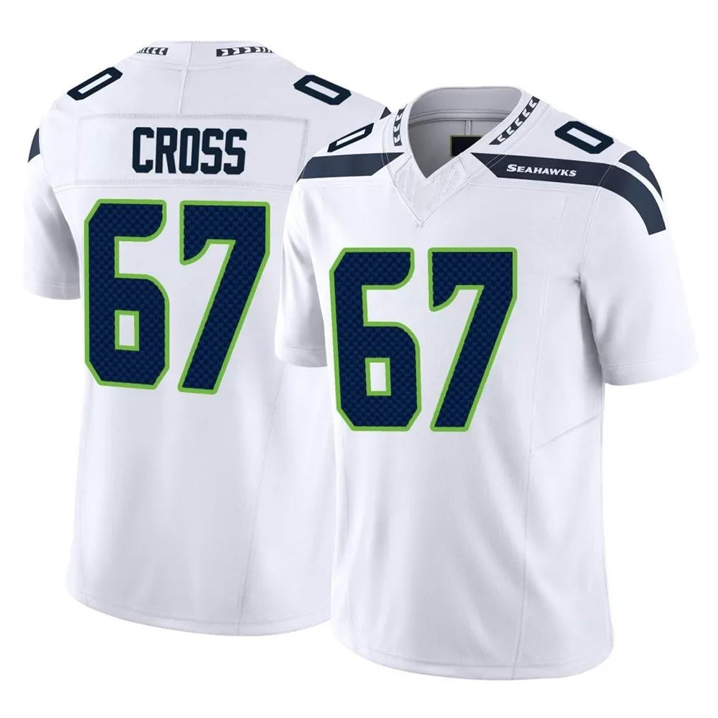 vanessashop S.Seahawks #67 Charles Cross Player White Limited Vapor F.U.S.E. Home Game Stitched Jerseys