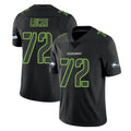 vanessashop S.Seahawks #72 Abraham Lucas Player Black Impact Limited Home Game Stitched Jerseys