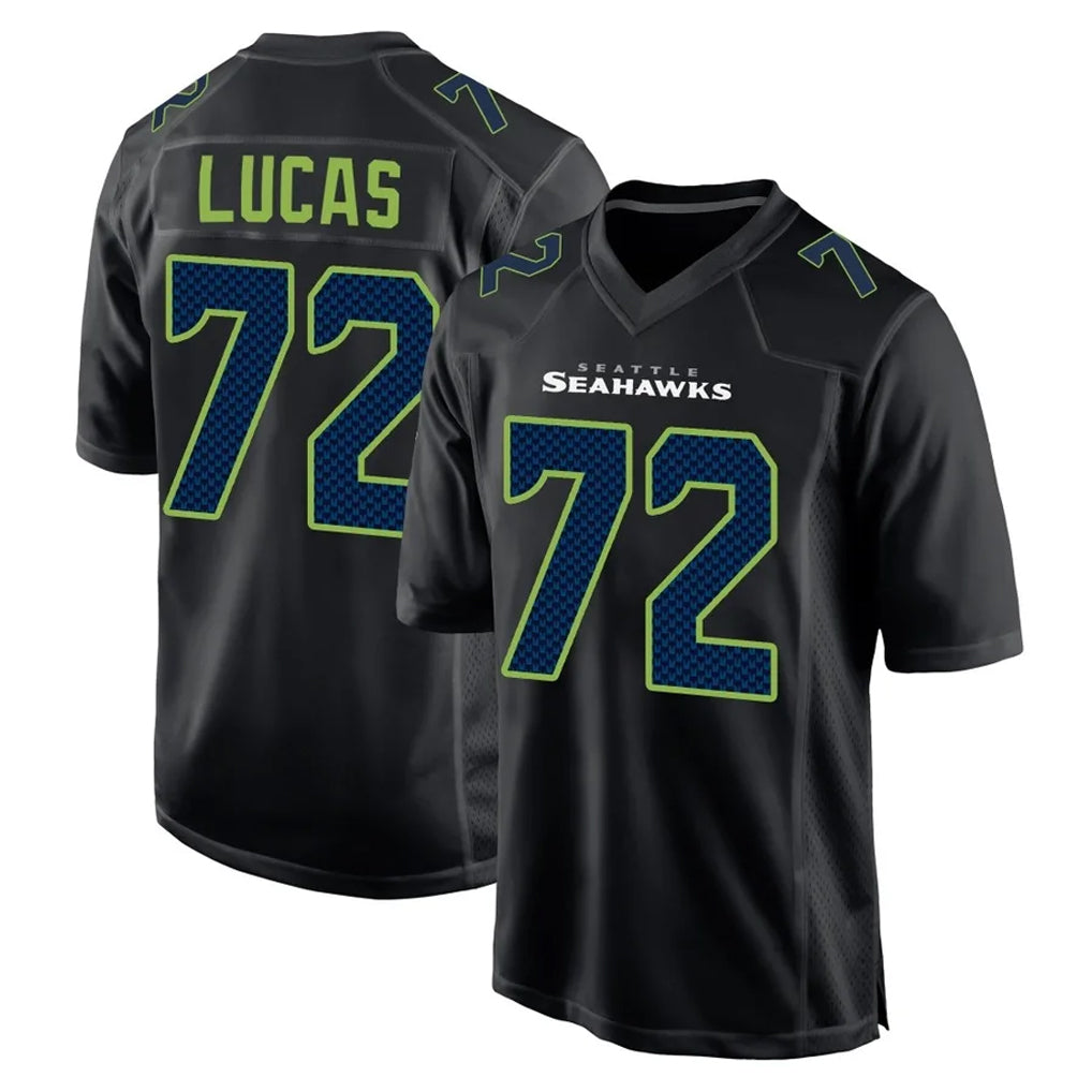 vanessashop S.Seahawks #72 Abraham Lucas Player Black Limited Fashion Home Game Stitched Jerseys