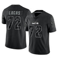 vanessashop S.Seahawks #72 Abraham Lucas Player Black Limited Reflective Home Game Stitched Jerseys