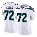 vanessashop S.Seahawks #72 Abraham Lucas Player White Limited Vapor F.U.S.E. Home Game Stitched Jerseys