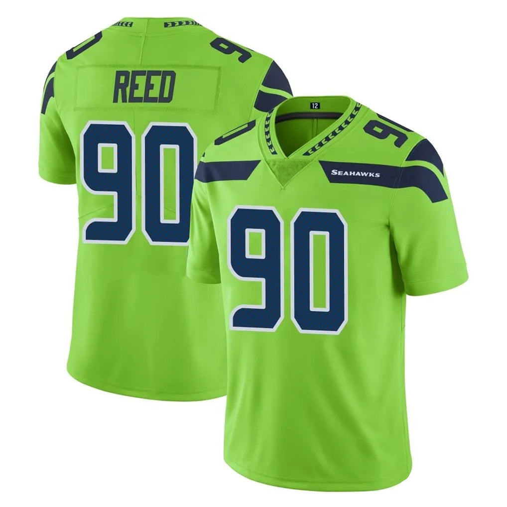 vanessashop S.Seahawks #90 Jarran Reed Player Green Limited Color Rush Home Game Stitched Jerseys