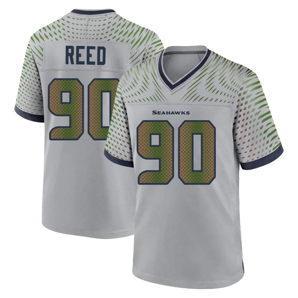 vanessashop S.Seahawks #90 Jarran Reed Player Grey 2025 Rivalries Collection Home Game Stitched Jerseys